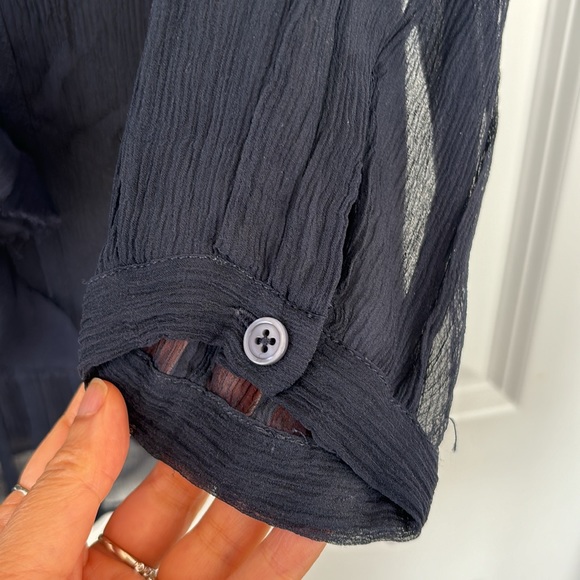 Alvin Valley Navy Silk Blouse - Picture 6 of 6